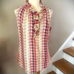 BANANA REPUBLIC Women's Sleeveless Blouse Ruffle Multicolor Sz XL